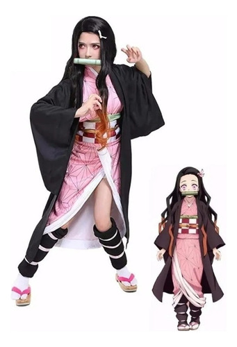 Disfraz De Mujer De Kamado Nezuko Con Bambú
