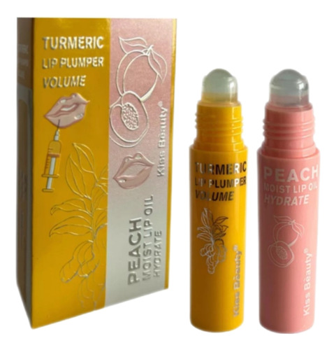 Set Lip Oil Plumper Volumen Ginger + Hidratacion Peach