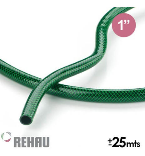 Manguera De Jardin 1 Mallaflex Rausan (rollo 25mt) Rehau Color Verde