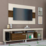 Rack Com Painel Para Tv Com Nichos Regan Off White Savana