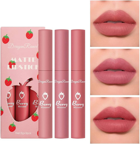 Set De 3 Labiales Líquido Mate Velvet Berry 