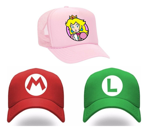 Mario Bros, Luigi Y Princesa Peach Gorra 