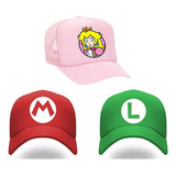 Mario Bros, Luigi Y Princesa Peach Gorra 