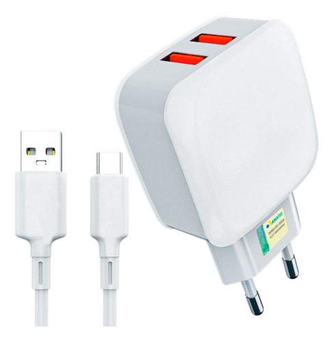 Carregador Turbo + Cabo Usb C Para Samsung Xiaomi Motorola