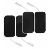 4 Electrodos Adhesivos Rectangulares 5x9 Cm Tens Ems Black