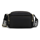 Bolso Crossbody Moderno Moda Para Mujer De Nailon Negro