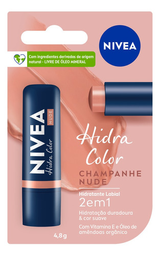 Hidratante Labial Hidra Color 2 Em 1 Nude 4,8g Nivea