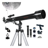 Telescopio Tasco Novice 800x60 Refractor Con Tripie ! Color Negro