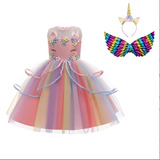 Vestido Unicornio Niña Bebe De Princesas Cumpleaños Disfraz2