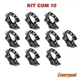 Kit Com 10 Pandeiro Meia Lua Profissional Liverpool Preto