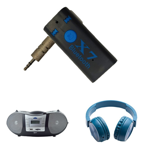 Receptor Bluetooth Recargable Adaptador De Audio 3.5mm X7