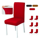 6 Protectores De Silla Stretch Elástico Ajustable Color Rojo