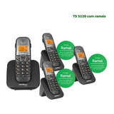 Kit Telefone Sem Fio Com Bina Ts 5120 + 3 Ramais Intelbras