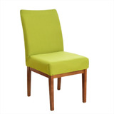 Kit 6 Capas Cadeira Jantar Elastex Luxo Decoração Elegante Cor Verde Desenho Do Tecido Liso