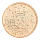 Moeda Antiga De Bronze 1952 Macau 5 Avos