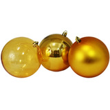 Bolas De Natal Dourada Decoração Tok Da Casa 6 Unidades