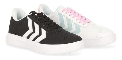 Duo De Tenis Sneakers Casual Dama Blanco Y Negro Duo 102