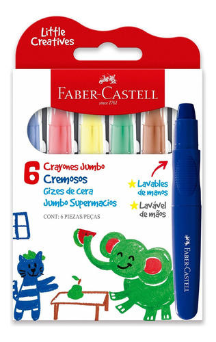 Crayones Jumbo Cremoso Faber Castell  X 6 Und