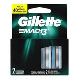 Gillette Mach 3 Carga De Lâmina Barbear C/2 Unid 