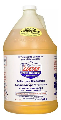 Aditivo Para Combustible Y Limpiador Inyectores Lucas 3.78 L