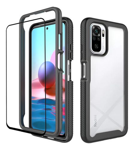 For Xiaomi Poco M5s/redmi Note 10/10s 4g Protectora Translúcida Mate Carcasa Case+mica