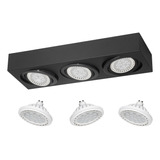 Spot Plafón Box Eco 3 Luces Móvil Con Halospot Ar111 Led