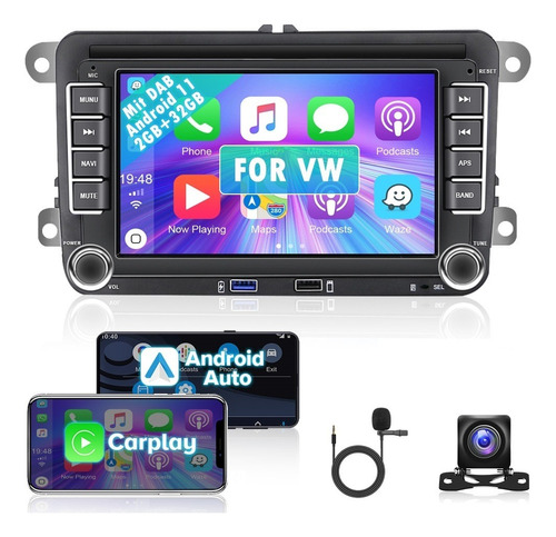 Autoestéreo Hifi 7 C/android 11/carplay P/vw Polo Jetta 2+32