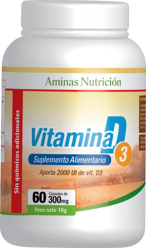 Vitamina D3 D 2000ui 60 Caps Aminas Envio Gratis