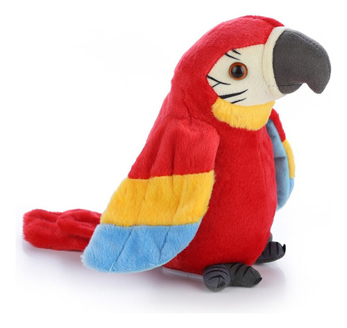 Rojo Musical De Peluche De Peluche Loro Hablando Pájaro Pree