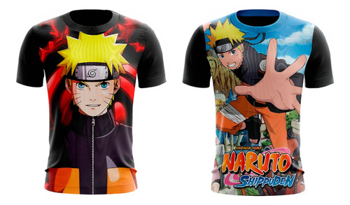 Kit 2 Camiseta Naruto Shippuden Personalizada Infantil 3d