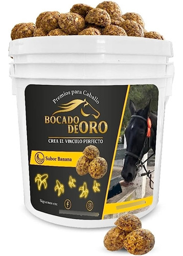 Premios Caballo Bocado De Oro, Banana Avena, Cubeta 2 Kg