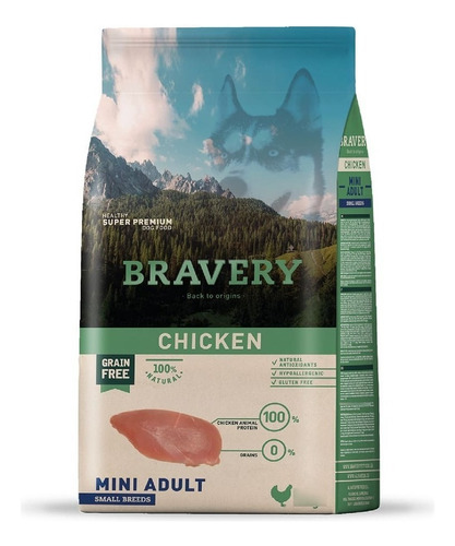 Bravery Pollo Mini Adulto Raza Pequeña 2 Kg