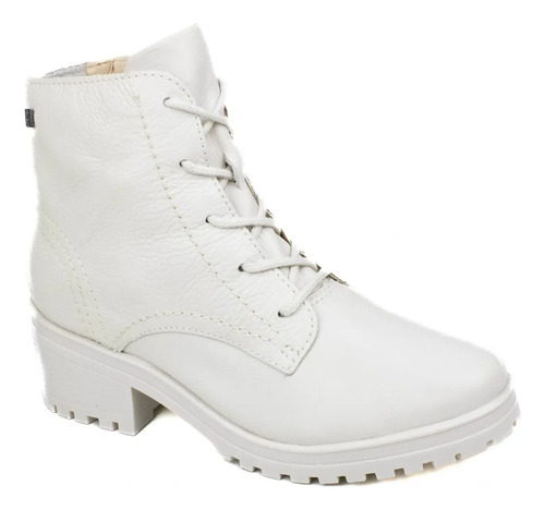 Bota Feminina Bottero Coturno Couro Branco Gelo - 349101