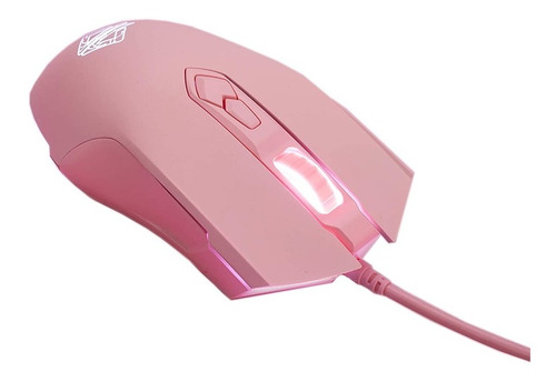 Mouse Gamer Rgb Ajazz Aj52 2500 Dpi - Negro - Rosado Color Rosa