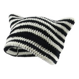 Gorro De Ganchillo Con Orejas De Gato, Gorro Tejido, Ropa