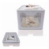 Caja De Arena Plegable Portátil Para Gatos Filtro Sanitario