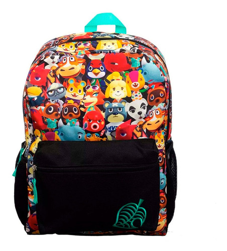 Mochila Escolar Para Niño Y Niña Animal Crossing Original Personajes Compartimento Laptop Roja