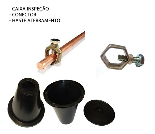 Haste P/ Aterramento Cobre - 1/2 X 1,20mt 10mm + Conector+cx