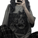 Camiseta De Mujer Estampada De Manga Corta