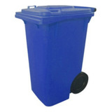 Lixeira Grande 240l - Coletor Lixo Com Rodas Cor Azul