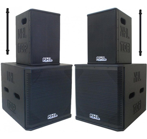 Kit Caixas Som Ativa Amplificada 3200w Top Spl Sub 18 10ti 