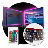 Tira Led Para Tv Pc 2 Metros Autoadhesiva Usb Control Remoto