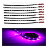 Tiras De Luces Led Para Coche, Color Morado, 30 Cm, 15 Led S