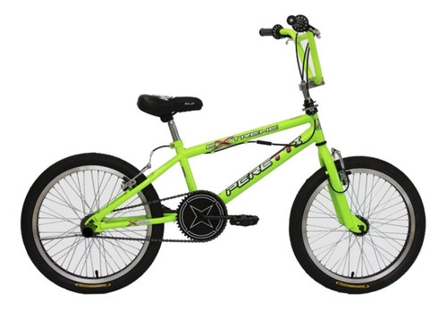 Bmx Infantil Peretti Extreme Ii Fluo R20 1v Frenos V-brakes Color Verde Con Pie De Apoyo  