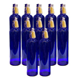 12 Botellas De Vidrio Azul Hooponopono Con Corcho