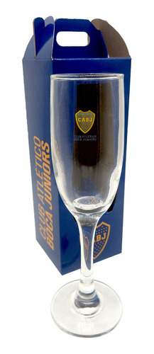 Copa Champagne Vidrio Escudo Color Boca En  Caja  Carton