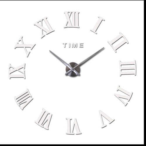 Reloj De Pared 3d Tamaño Grande 100x100cm  Color Plateado