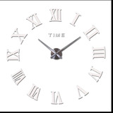 Reloj De Pared 3d Tamaño Grande 100x100cm  Color Plateado