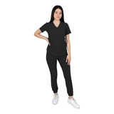 Pijama Quirurgica Jogger Antifluidos Mujer Color Negro