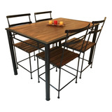 Mesa Comedor Sillas Hierro Forjado Industrial 140x80 Campo